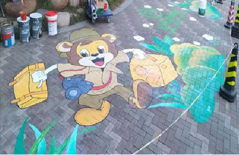 墨江夏季画地面彩绘会遇到的问题