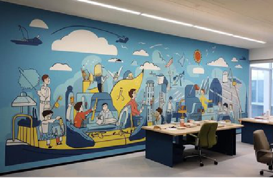 墨江办公室墙绘的特点。