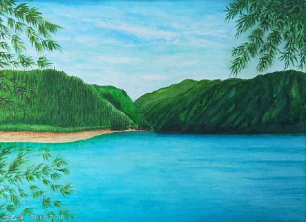 墨江在墙绘中，如何绘画绿水青山？